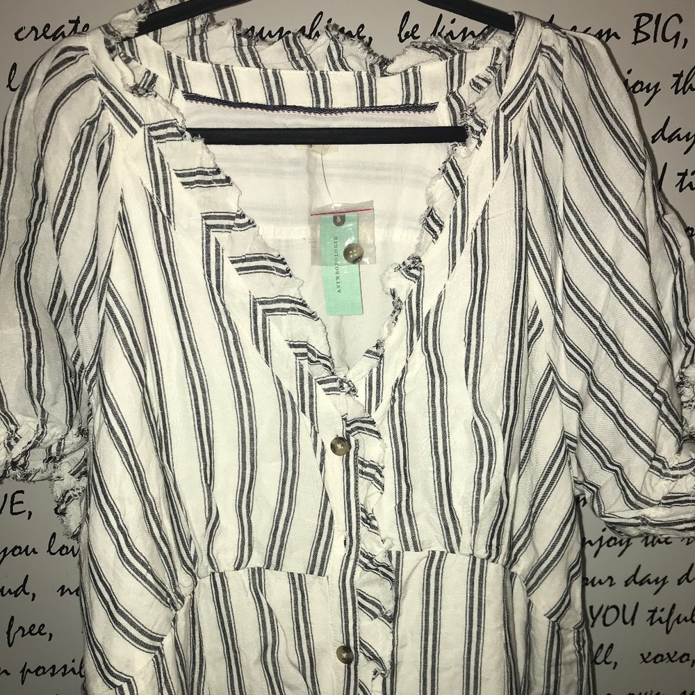 PILCRO RUFFLE-COLLAR BUTTONDOWN DRESS - Picture 6 of 12